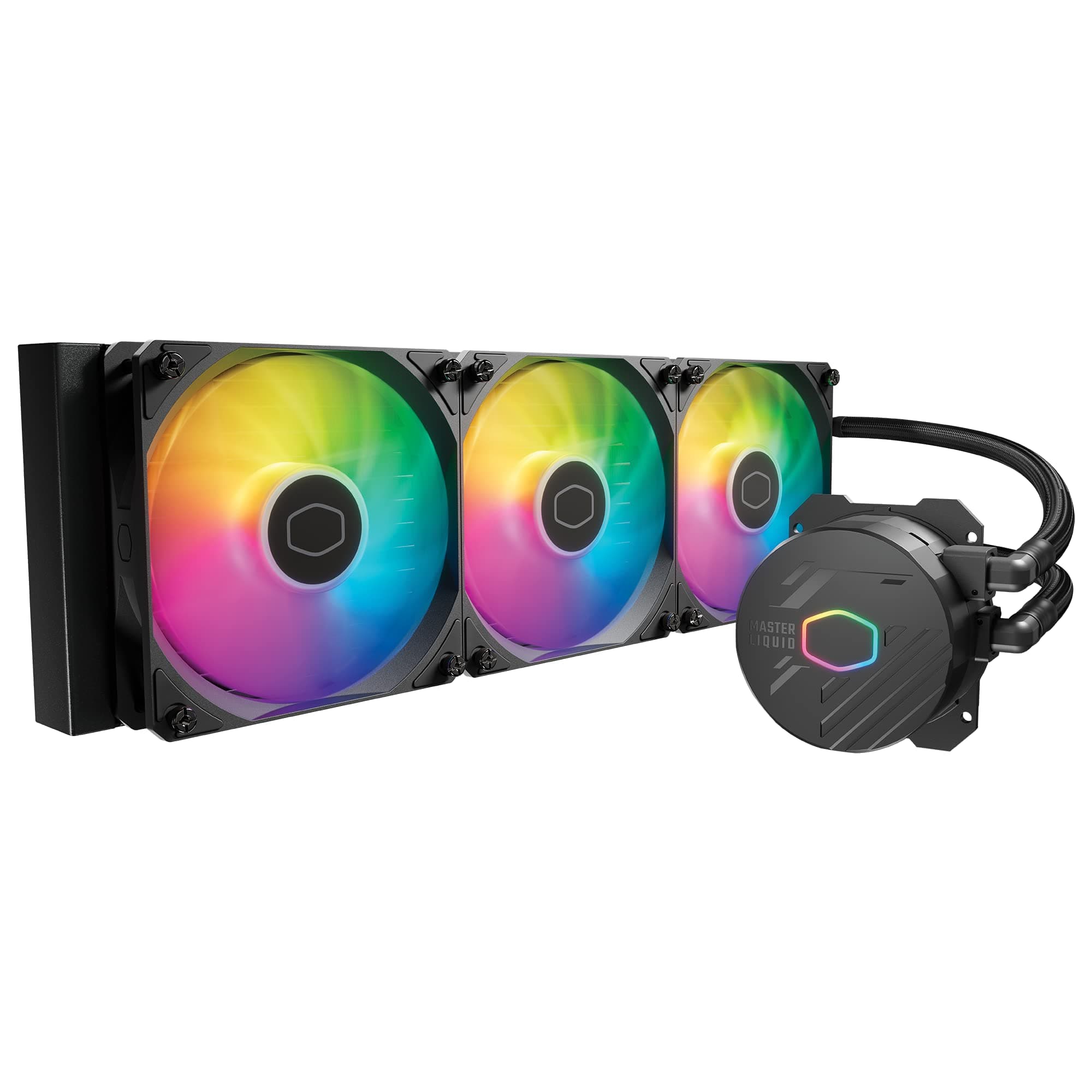 Cooler Master MasterLiquid 360L Core 360mm Close Loop AIO Liquid Cooler ARGB Sync Gen S Cold Plate Pump 120mm PWM CryoFuze 14W/mK AMD Ryzen AM5/AM4 Intel LGA1700/1200 (MLW-D36M-A18PZ-R1) Black