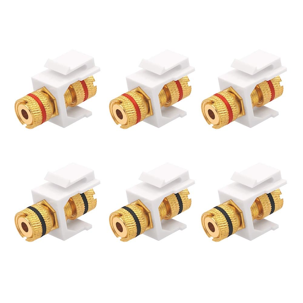 Banana Jack Binding Post Keystone Jack Insert with Black & Red Rings