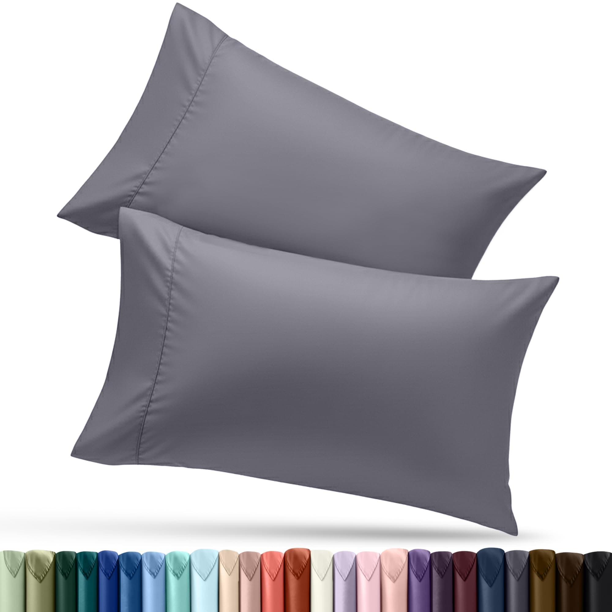 Utopia Bedding Queen Pillow Cases - 2 Pack - Envelope Closure - Soft Brushed Microfiber Fabric - Shrinkage and Fade Resistant Pillow Covers 20 X 30 Inches (Queen, Grey)