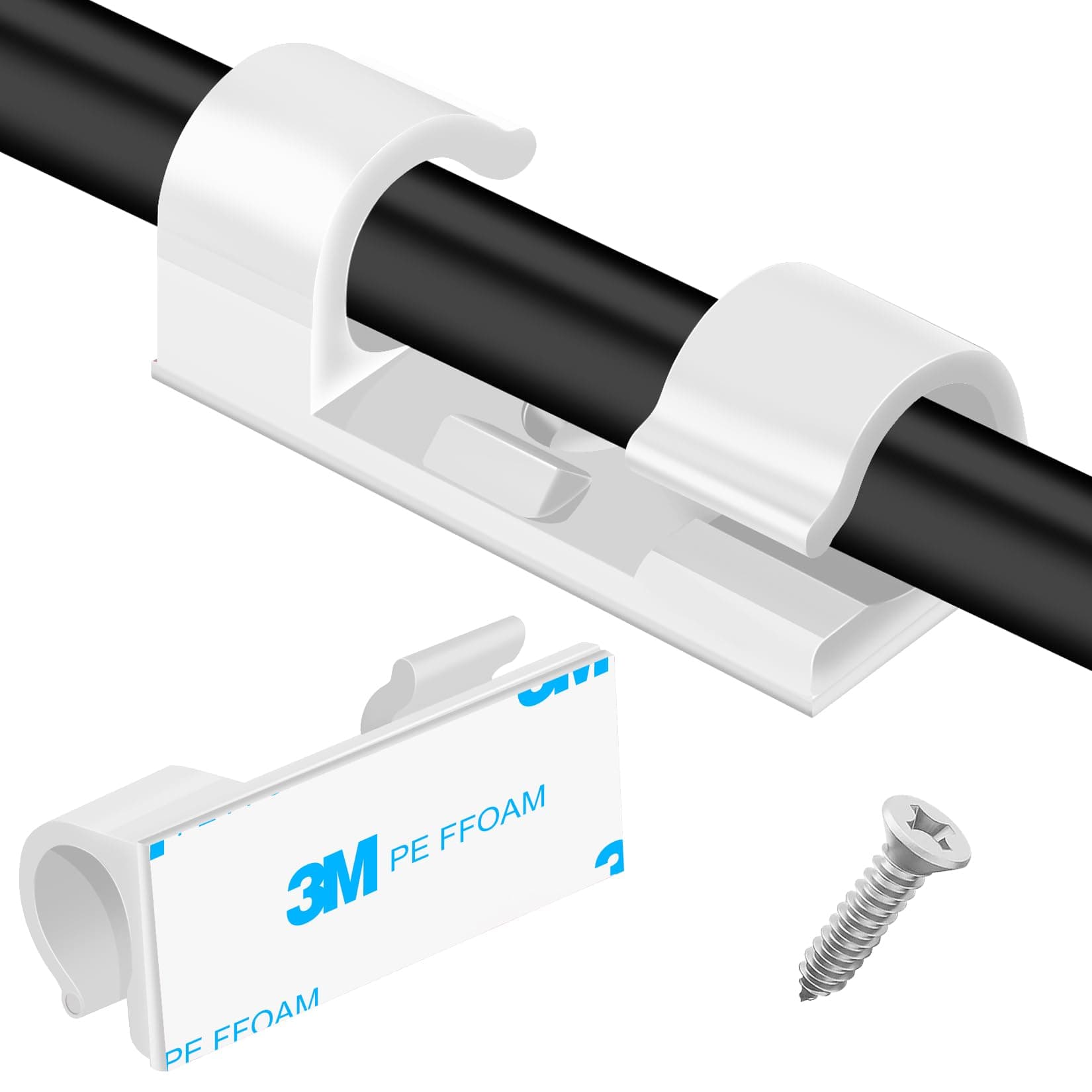 Medium White Cable Clips