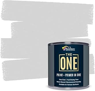 THE ONE All-In-One Paint & Primer - Light Grey Matt, 1 L | Multi-Surface 1 Coat Formula | Easy Indoor & Outdoor Decorating for Home & Garden Walls, Floors & Furniture | Water-Based & Low VOC