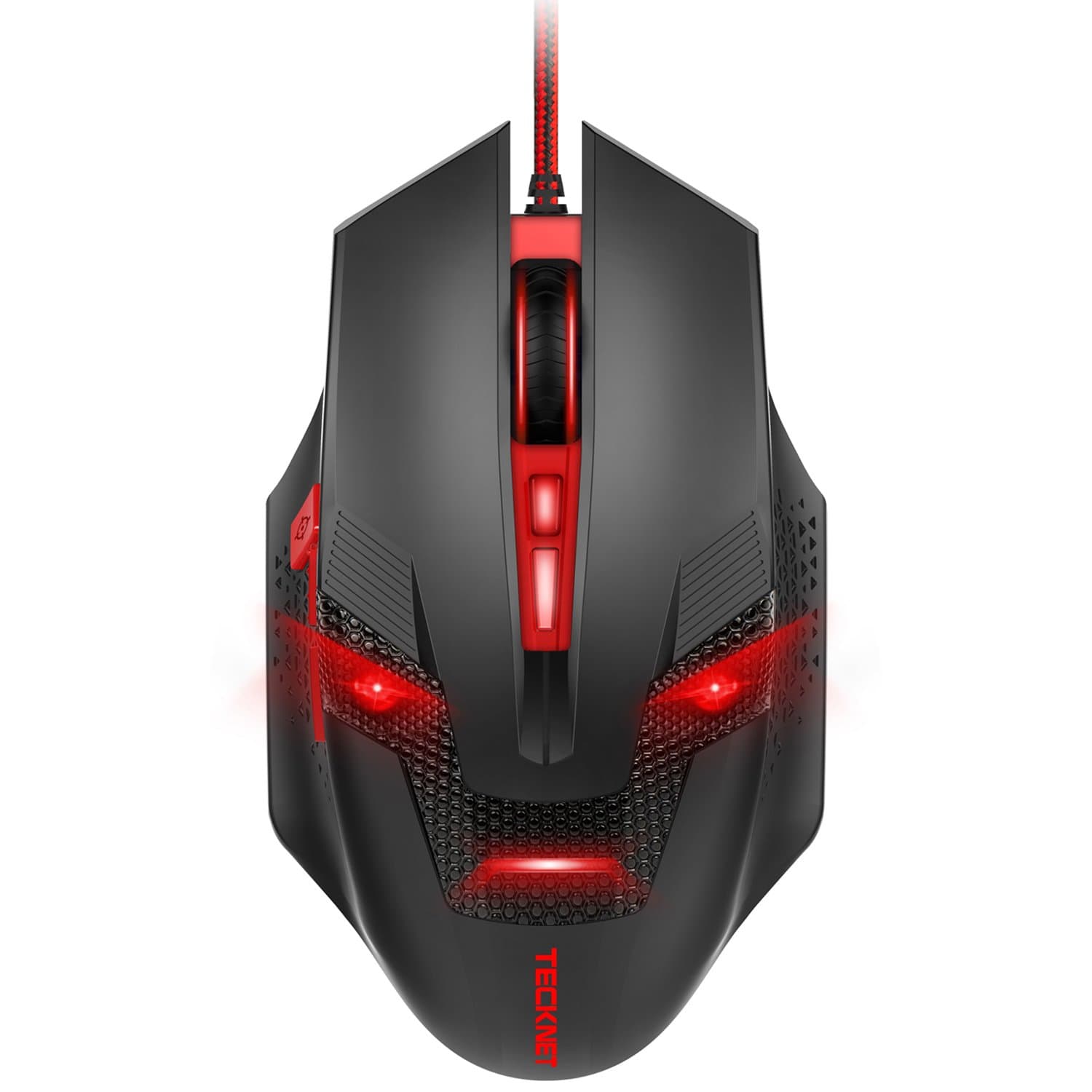 TeckNet Programmable Wired Optical Computer Gaming Mouse, Premium 7000DPI Sensor, 8 Programmable Buttons, 8 Breathing Light, Ergonomic Design, Extra Weight Game Mice for PC Gamer