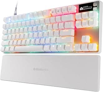 SteelSeries Apex Pro TKL Gen 3 - White Gaming Keyboard - Adjustable Hall Effect Switches; OmniPoint 3.0 - Game-Ready Presets - Rapid Trigger, Protection Mode, Rapid Tap/SOCD - American QWERTY