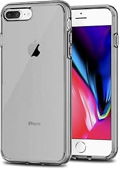 TENOC Phone Case Compatible with iPhone 7 Plus & iPhone 8 Plus, Gray Case Clear Shockproof Protective Bumper Slim Cover for 5.5 Inch