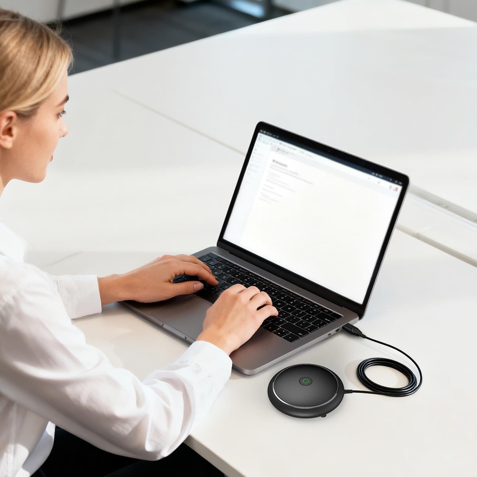 Conference Microphone, CMTECK USB Computer Microphone CM003, Mute Function, Omnidirectional Mic for Computers PC, Condenser Boundary Desktop Microphones for Streaming,VoIP Calls,Skype,Chatting