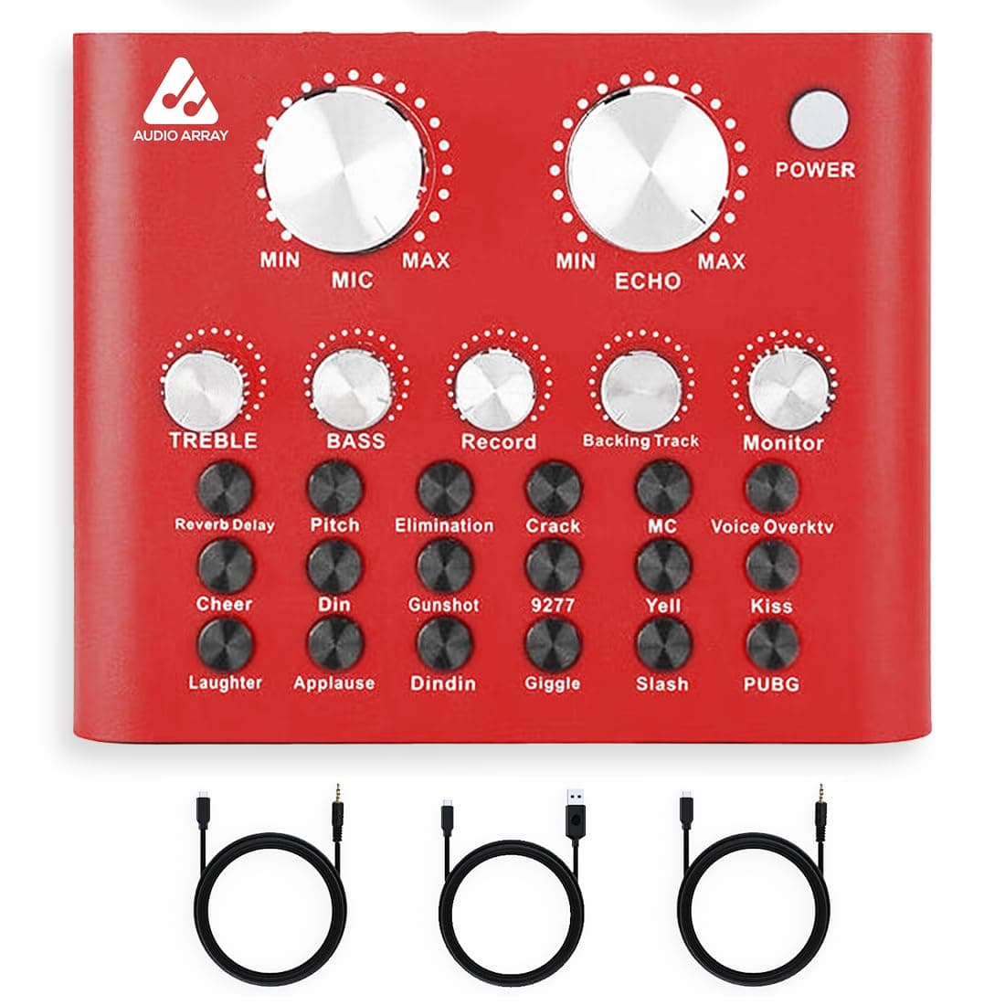 Audio Array AI-12 USB Bluetooth Soundcard | 1Ch Mixer interface | 2 mic inputs, 2 smartphone & PC/Mac outputs | Karaoke Recording, Mobile/PC Streaming, Live Broadcasting | Singing, Recording,Gaming