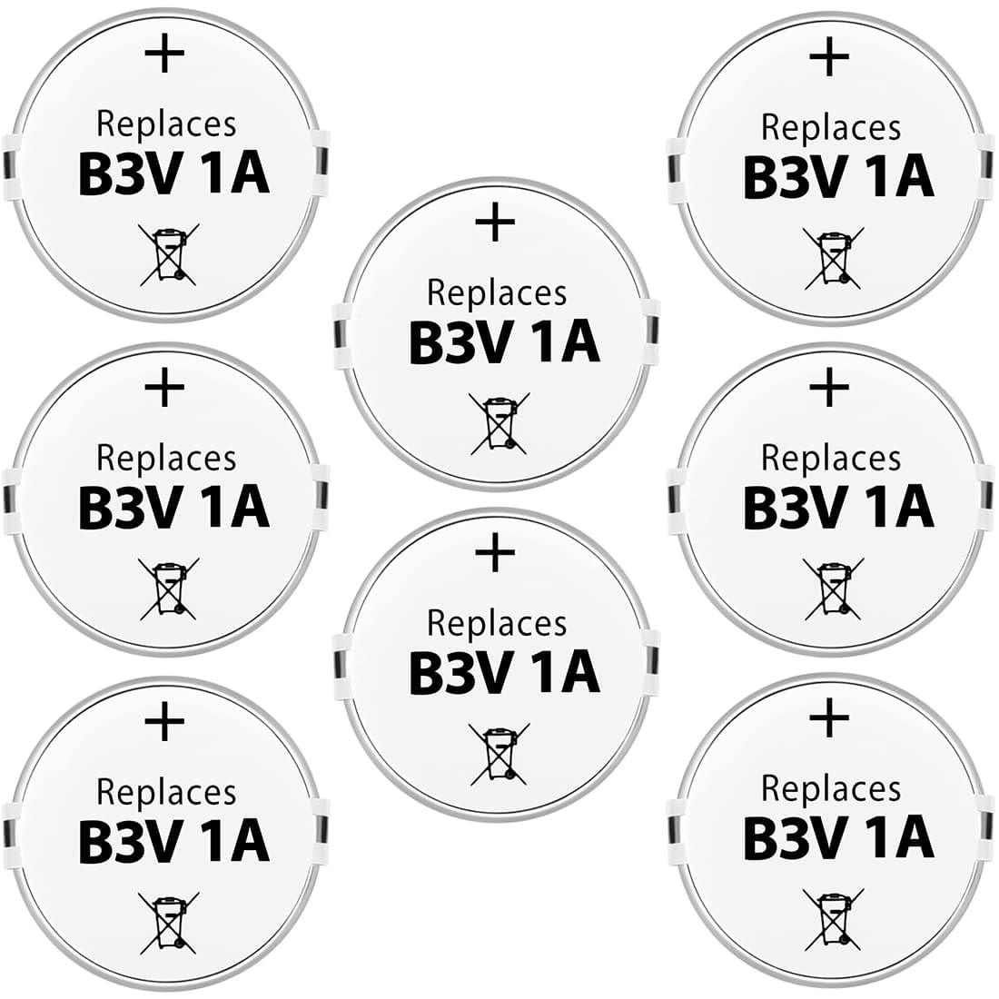 B3V 1A Replacement Battery High Capacity Compatible with High Tech Electronic Collars of MS-4 and MS-5 Pack of 8