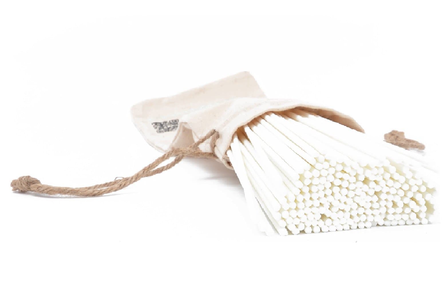 Resafy Reed Diffuser Sticks, Jecnovo Pack of 100 Fiber Sticks with Handmade Linen Bag, Safe and Non-Toxic, 9 Inches Long 3mm Diameter Aromatherapy Diffusers for Home, Spa and Office(White)