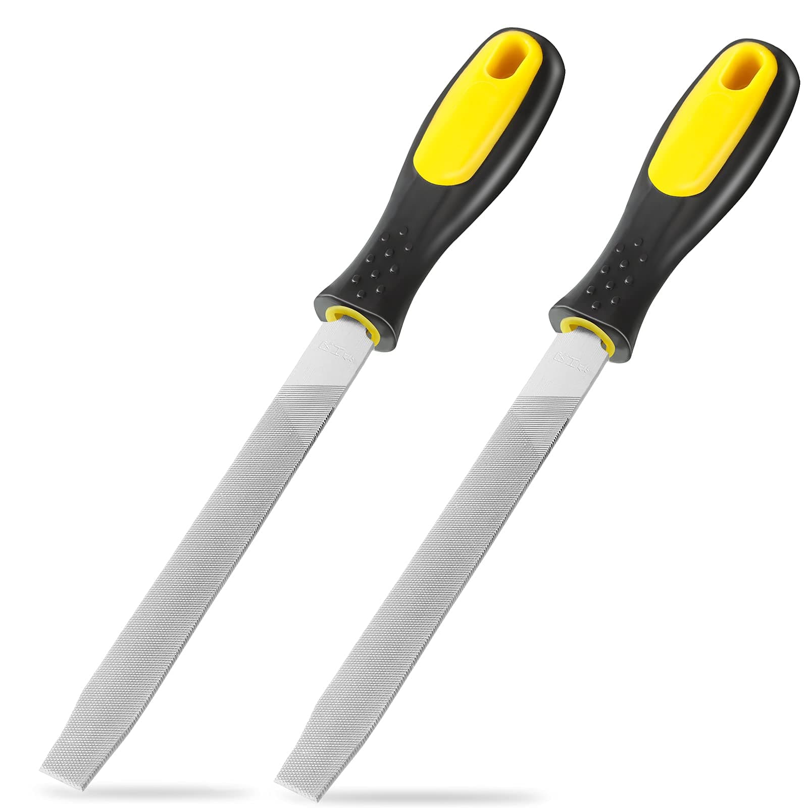 2 Pieces Flat File Metal Axe Sharpener File Steel Rectangular 6 Inch Mill Hand Single Cut Hardened with Handle for Metal Axe Sharpening Extended Use