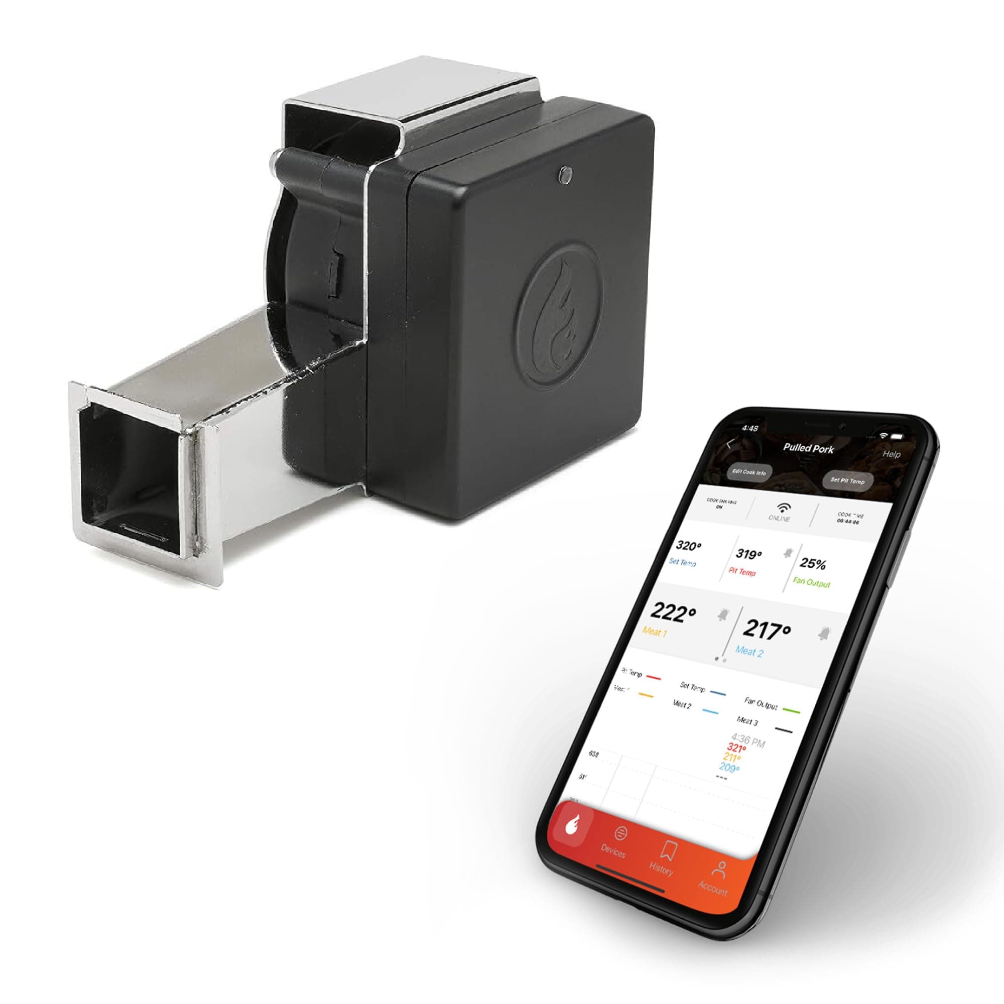 Smart BBQ Smoker Temperature Controller with Patented Variable Speed Fan, Flame Boss 400 Kamado WiFi with 2 Probes for Big Green Egg, Kamado Joe, Primo, Grill Dome, Akorn Kamado, Vision Classic