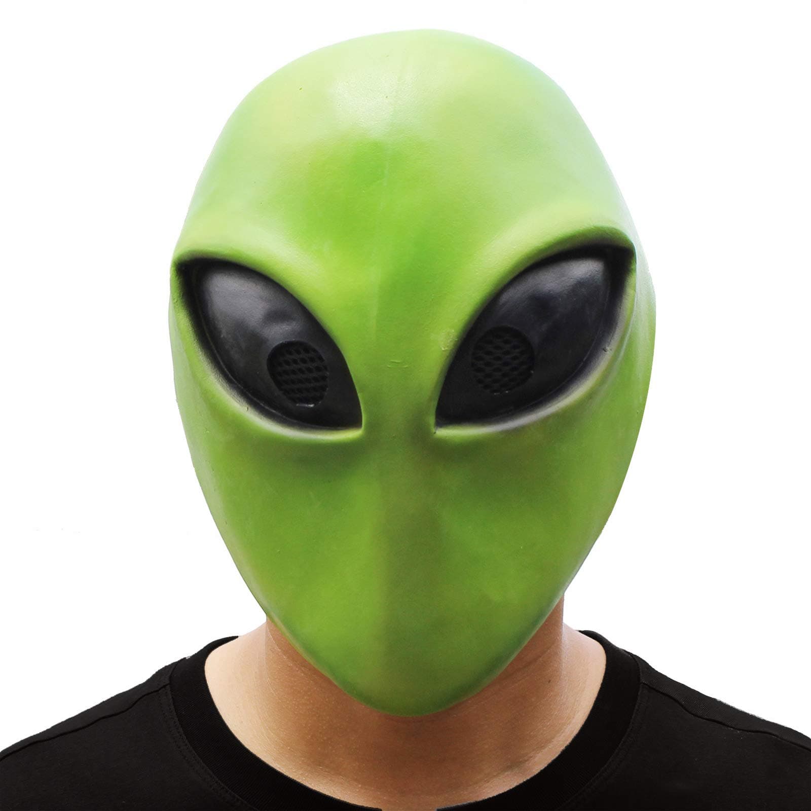 PartyHop Green Alien Head Mask Cool Latex Costume Mask for Party Halloween Dressing Up