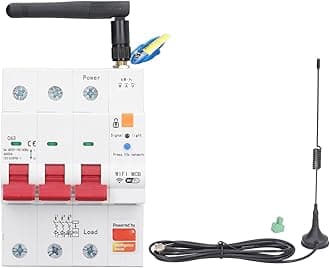 Wifi Circuit Breaker, 3 Pole Ac 400V 63 Amp Phone Remote Control Smart Miniature Timed Switch Breaker Leakage For Household Appliances