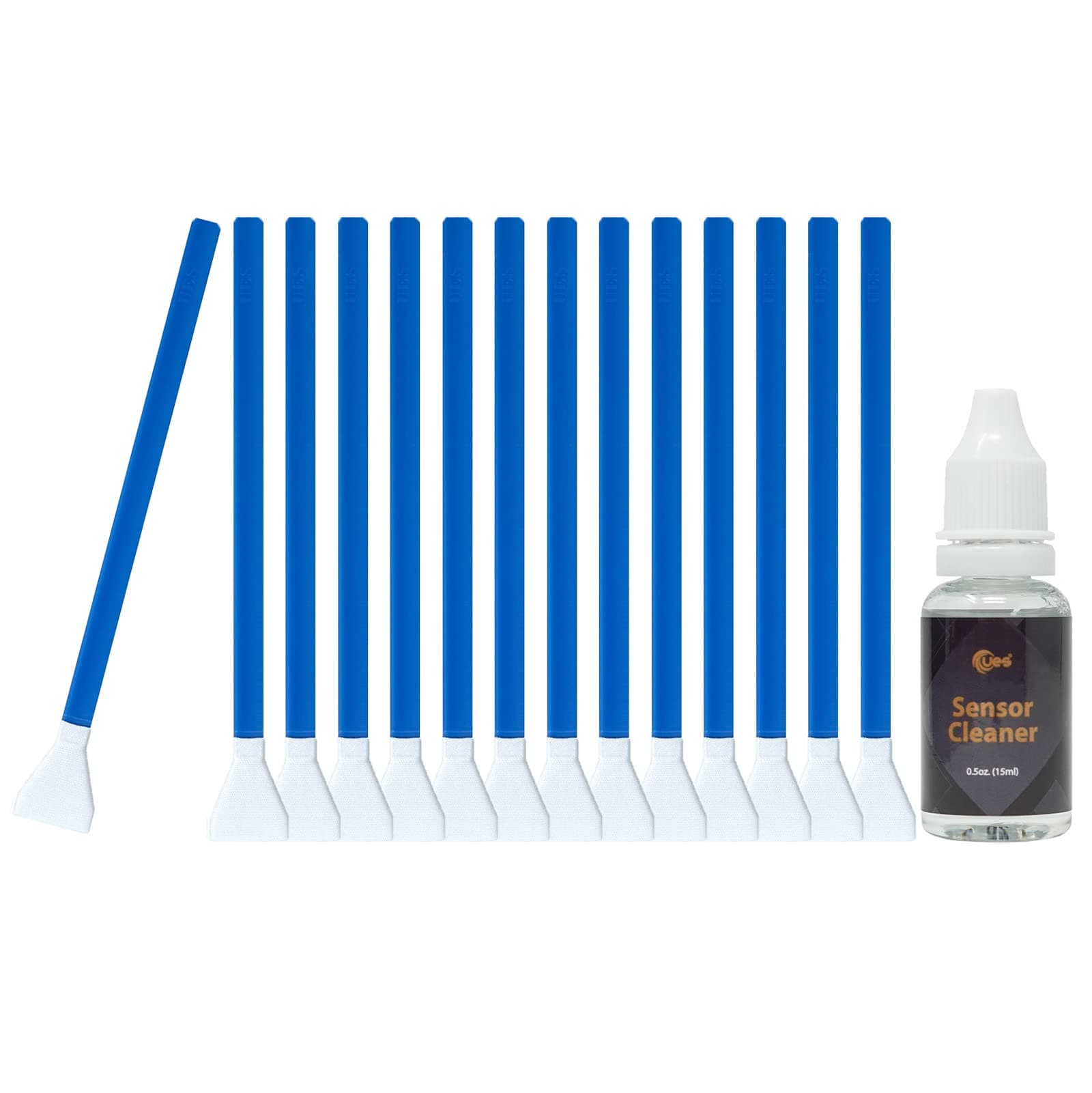 UES APS-C Sensor Cleaning Kit (APSC16) - 14pcs 16mm Sensor Cleaning Swabs & 15ml Alcohol-Free Sensor Cleaner - Compatible with Sony, Nikon, Canon, Fujifilm APS-C DSLR & Mirrorless Cameras