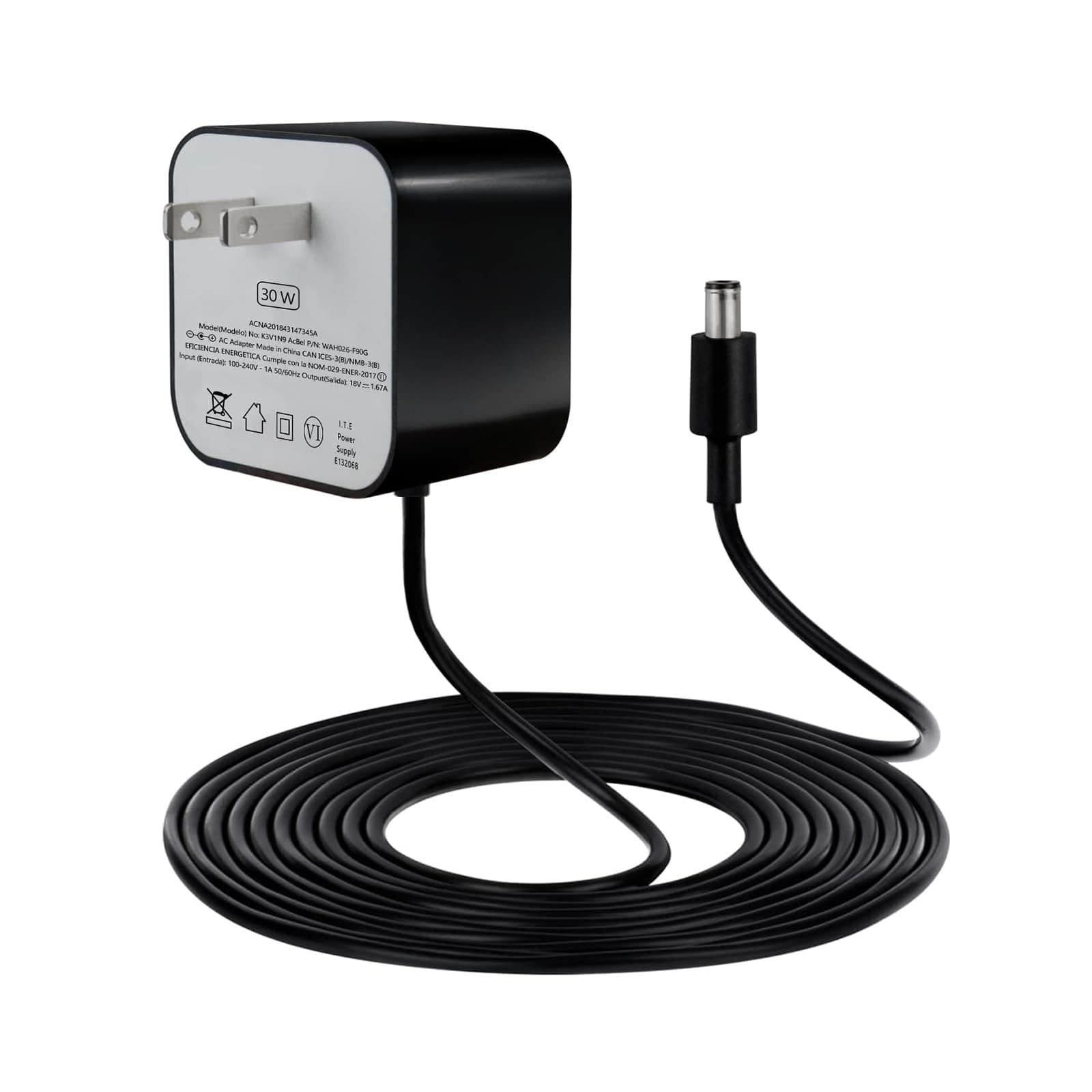 30W Power Adapter for Echo (4th Gen)/(3rd Gen), Echo Show 10 (3rd Gen)/ (2nd Gen), Echo Show 8, and Echo Plus (2nd Gen), 5.8Ft AC Adapter Power Cord