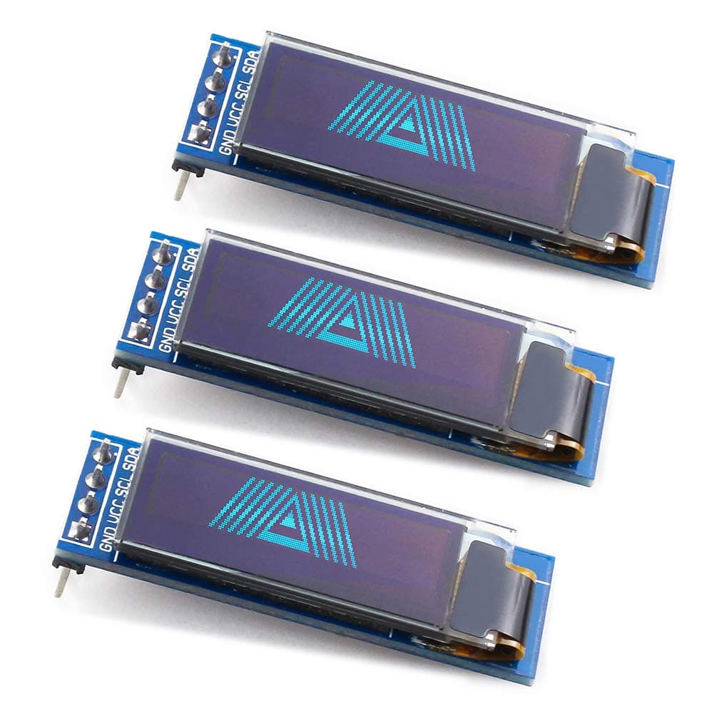 3PCS 0.91 inch OLED Display Module IIC 128x32 OLED Screen Driver DC 3.3V~5V for Arduino ESP32 ESP8266 AVR PIC STM32 for Raspberry pi (Blue)