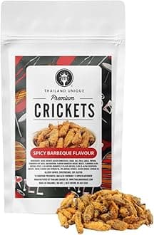 Thailand Unique Barbecue Seasoned Crickets - 15 Gram Bag of Dehydrated Edible Insects for Humans, Nutritious BBQ Bugs Superfood Unusual, Weird Snack Gift