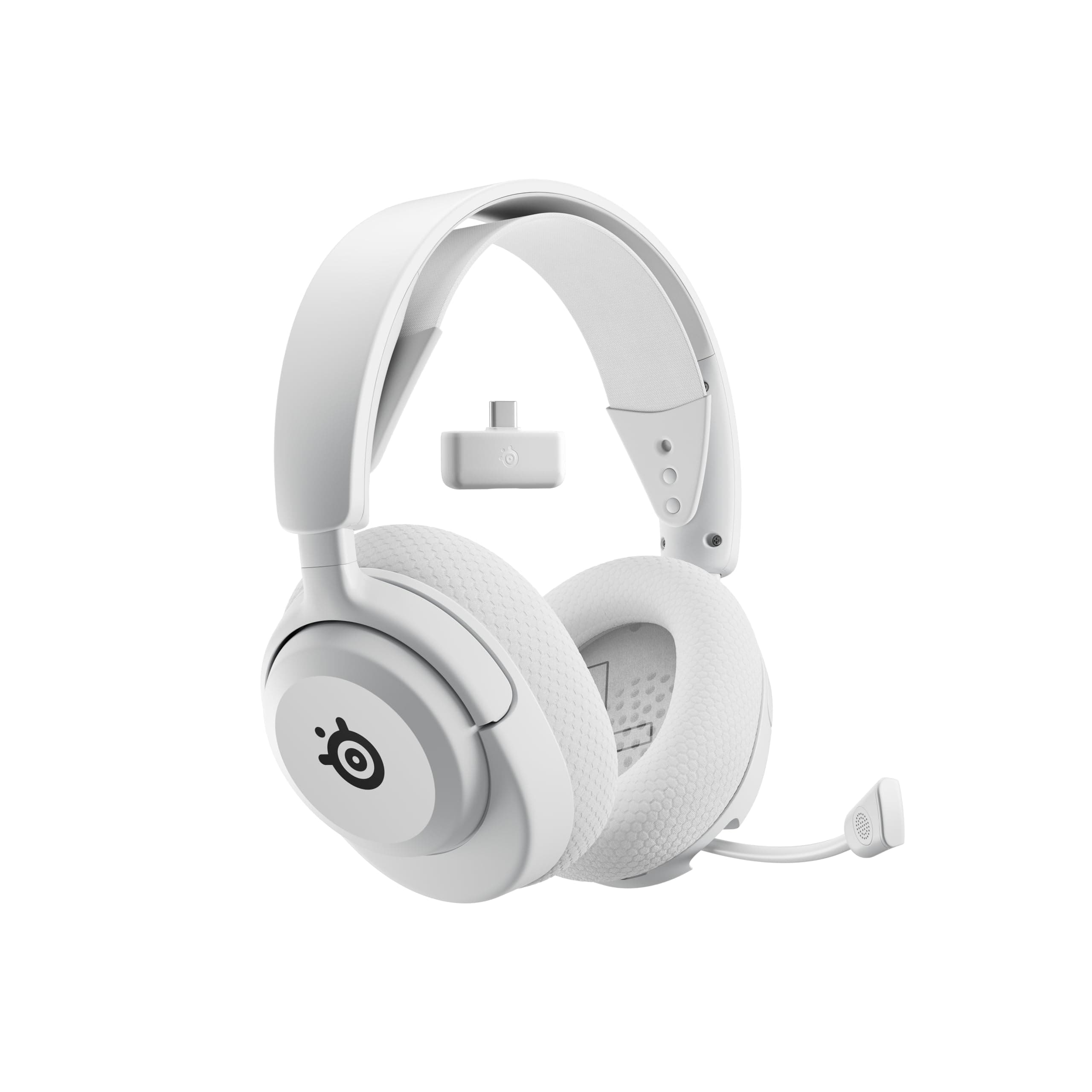 SteelSeries 61671 Wireless Gaming Headset, Arctis Nova 5 White, Equalizer Setting, Perfect for Monster Hunter Wilds, Lightweight, Wireless, Compatible with Switch/Switch 2/PC/PS5/PS4, Rapid Charging, 60 Hours of Continuous Use, Adjustable, White