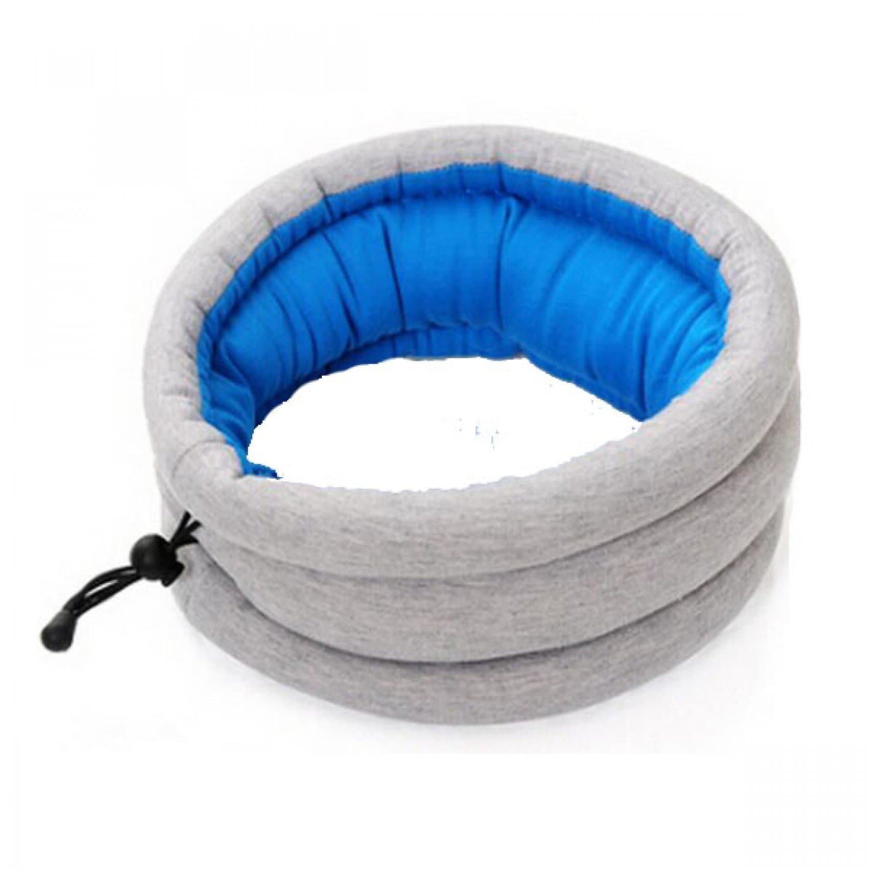 Circular micro bead neck pillow with drawstring-provides full neck support