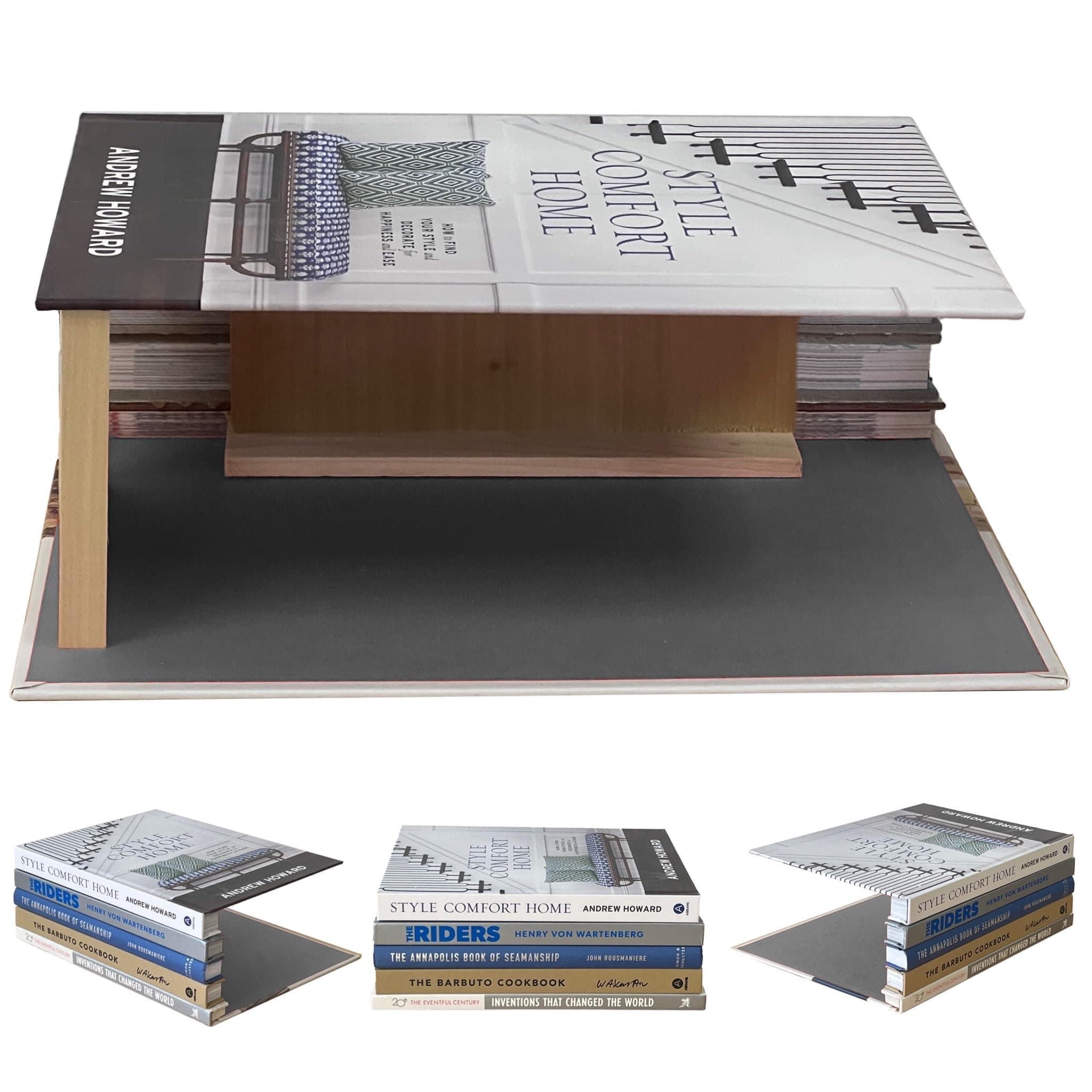 Horizontal CovoBox™— Electronics Hider | Hide Router, Cable Box, Modem, Cords, Plugs, Outlets | Conceal Jewelry, Money, Docs | Secret Hidden Storage | Dish, Comcast, Verizon, Echo, Roku, AppleTV +More