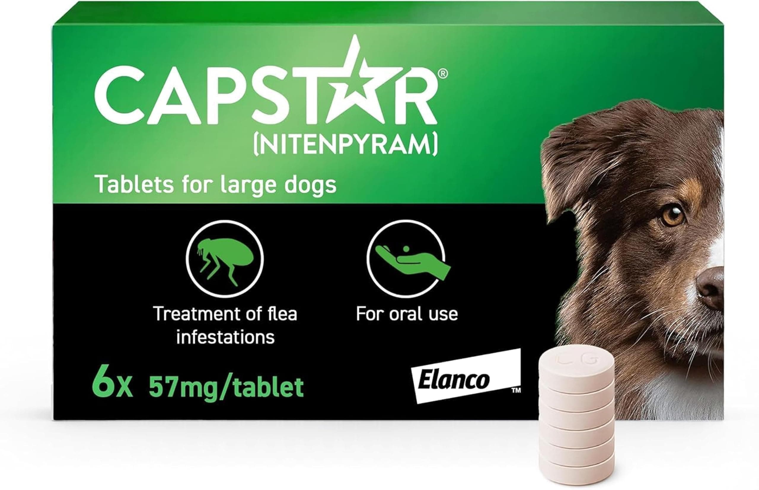 Capstar Flea Tablets for Dogs, for Medium and Large Dogs from 11.5kg to 57kg,...