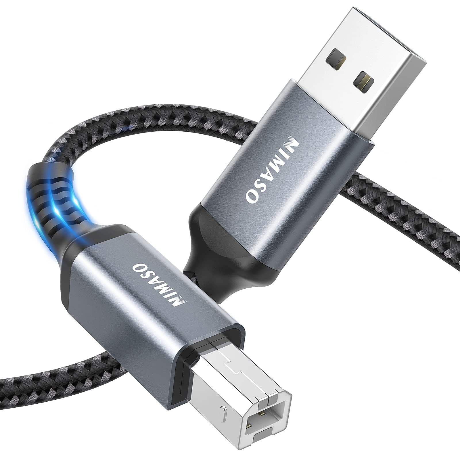 NIMASO Printer Cable 10 FT/ 3 Meter, USB 2.0 Printer Cable USB Type A to Type B Scanner Cord High Speed Compatible with HP, Canon, Epson, Dell, Lexmark, Brother, Xerox, Samsung and More.