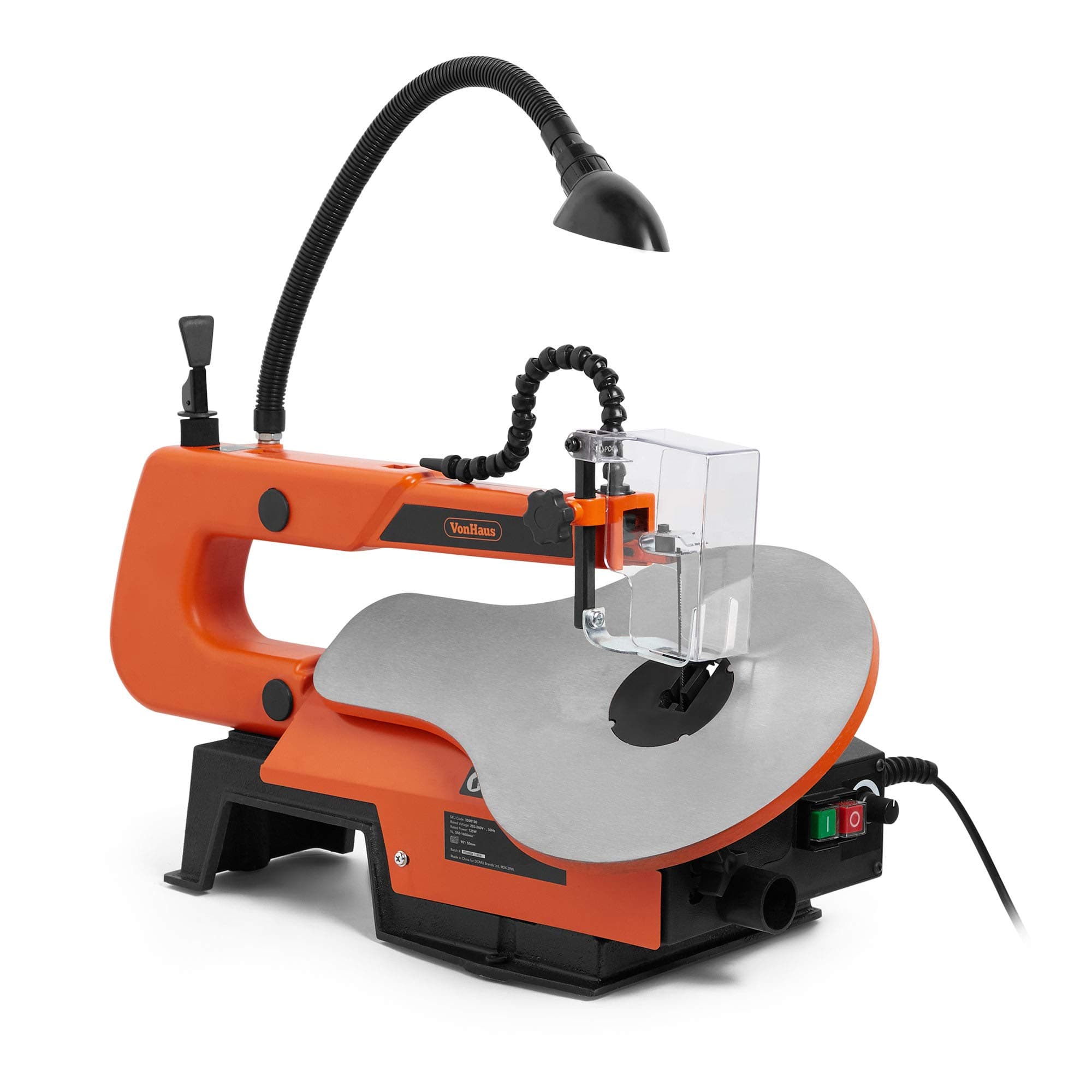 Scroll Saw 405mm with Variable Speed and LED Light - Suitable for Pinned and Pinless Blades - Adjustable Worktable