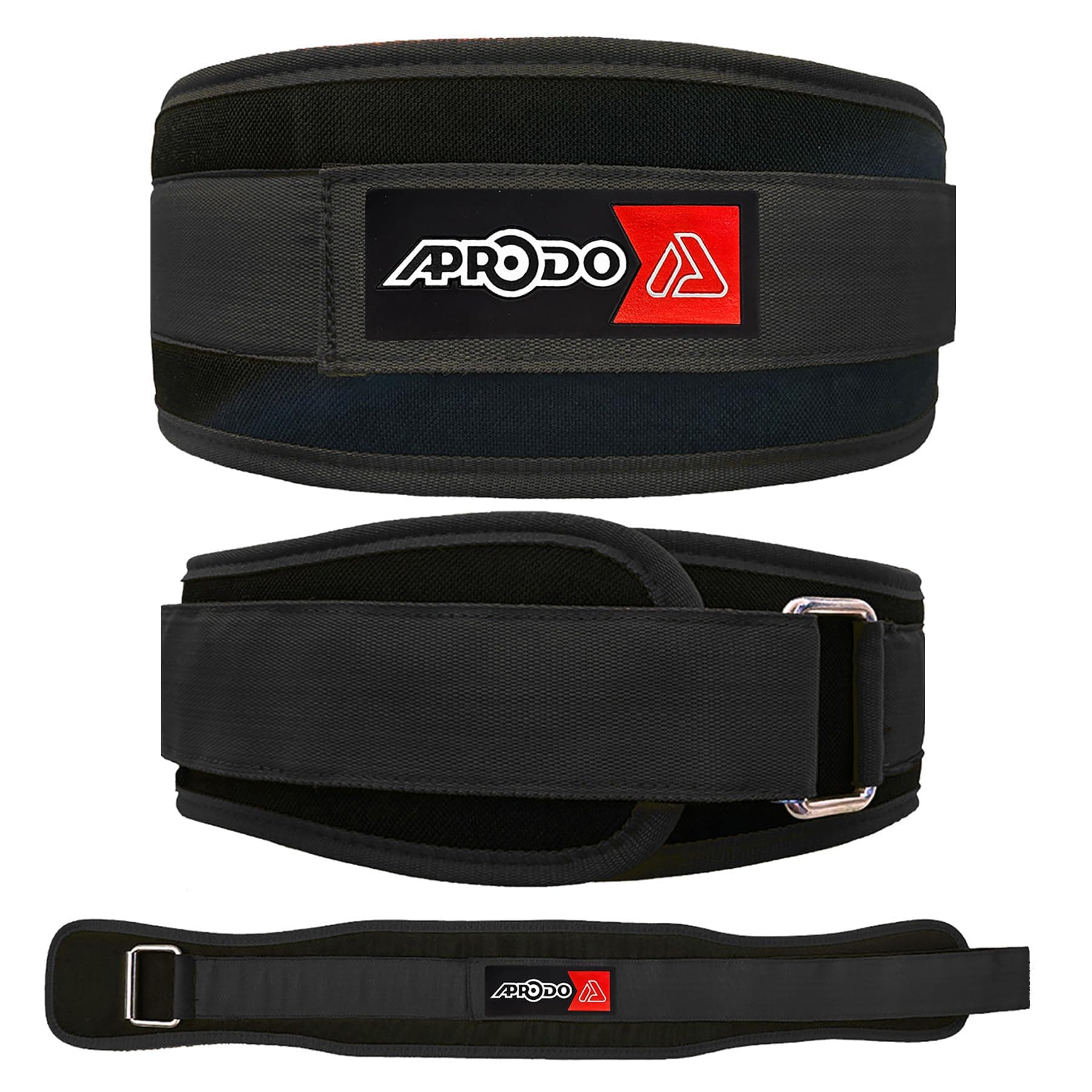 Aprodo Multipurpose Weight Lifting Belt for Back Support Comfortable & Durable for Weightlifting, Gym, Workout - 100% Nylon, (4 Inch Wide) for Men and Women (Black, X-Large 40'' - 44'')