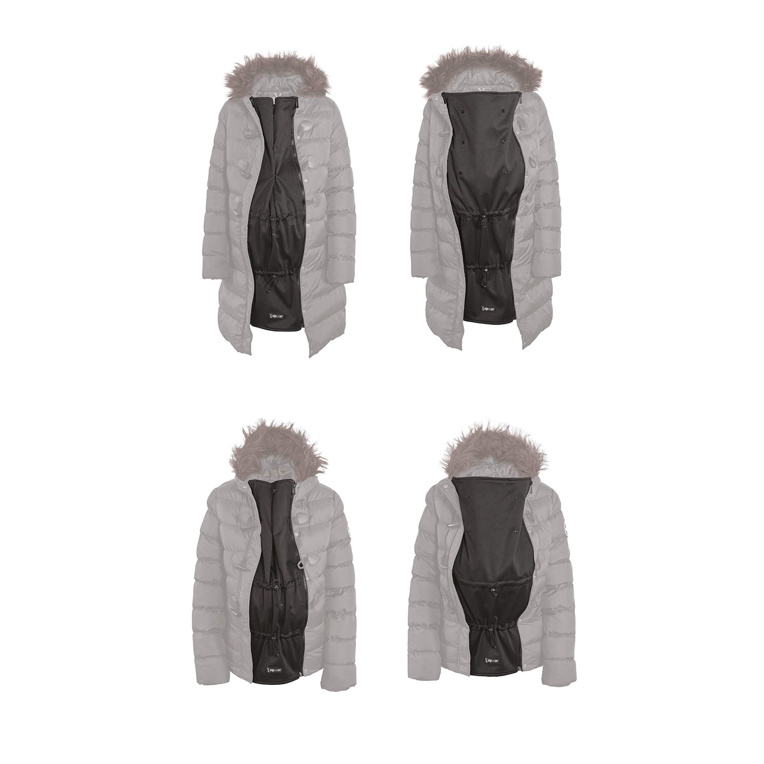 Zip Us In Maternity Jacket Expander Panel - Coat Extender to Expand Your own Jacket Through Pregnancy and for Babywearing with a Carrier