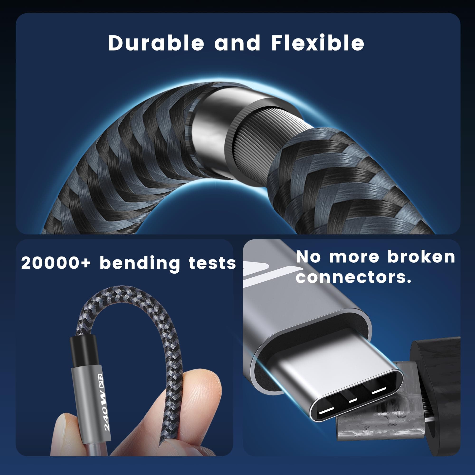 RAMPOW USB C to USB C Cable (6ft, 2Pack)