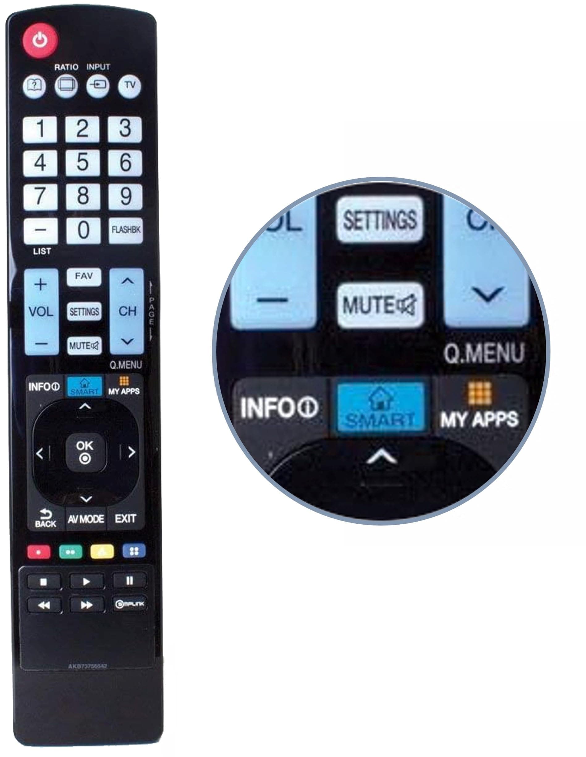 Smartby Smartby Replacement LG AKB73756542 SMART TV FULL FUNCTION REMOTE CONTROL (AGF76692608)