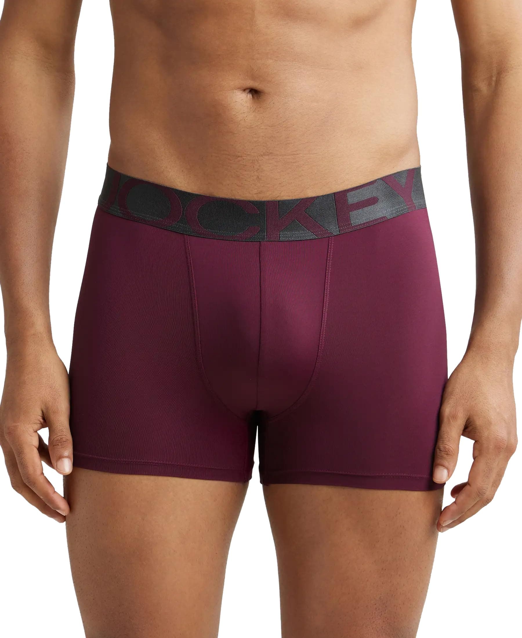 Jockey IC28 Men's Tactel Microfiber Elastane Stretch Solid Trunk with Moisture Move Treatment