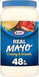 Real Mayo Creamy & Smooth Mayonnaise - Classic Spreadable Condiment for Sandwiches, Salads and Dips, Made with Cage-Free Eggs, For a Keto and Low Carb Lifestyle, 48 fl oz Jar