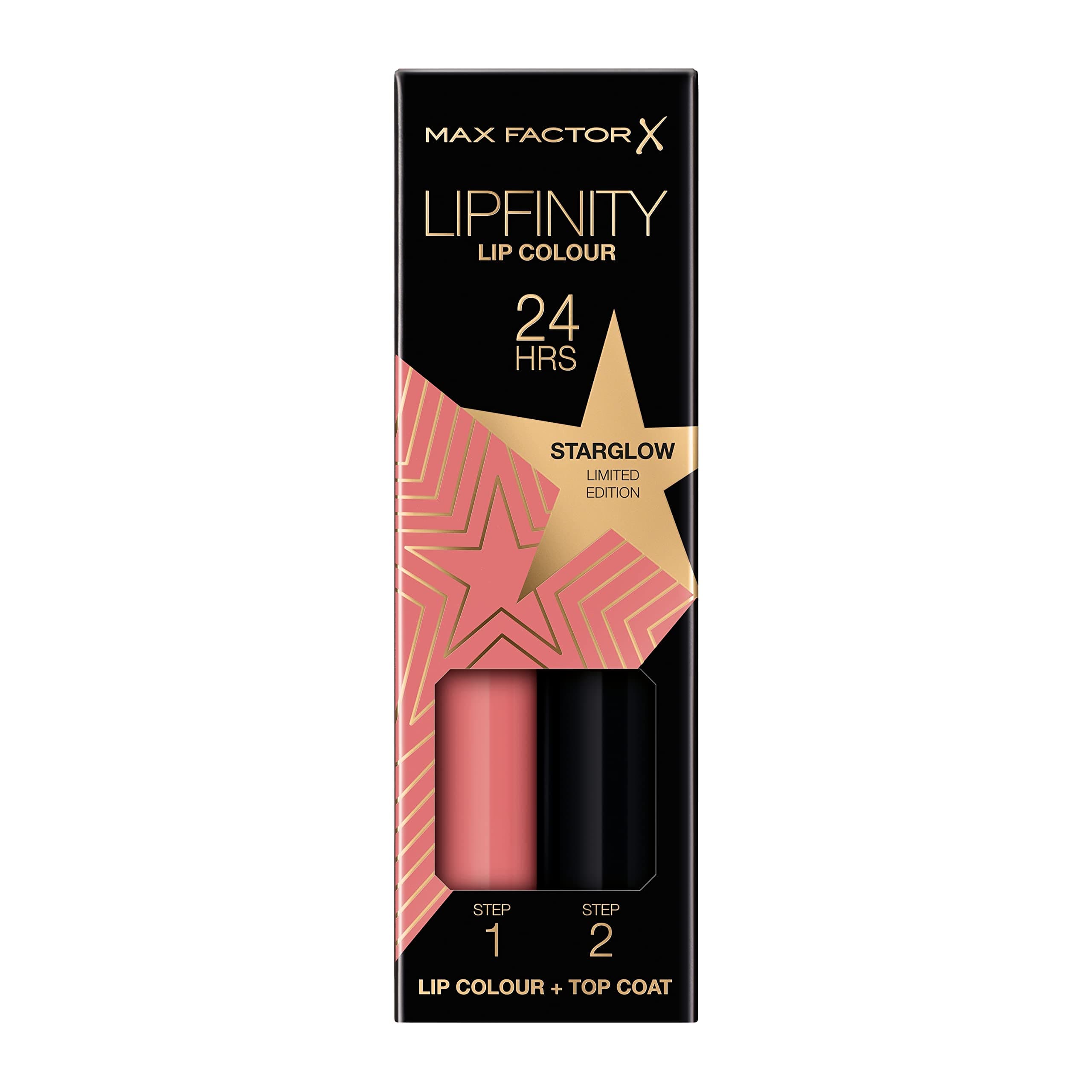 Max Factor Lipfinity Star Glow, Long-Lasting, Two Step Lipstick, Vibrant Colour, Hydrating, Lasts 24 Hrs, Matte Lip Colour With Glossy Top Coat, 4.2g