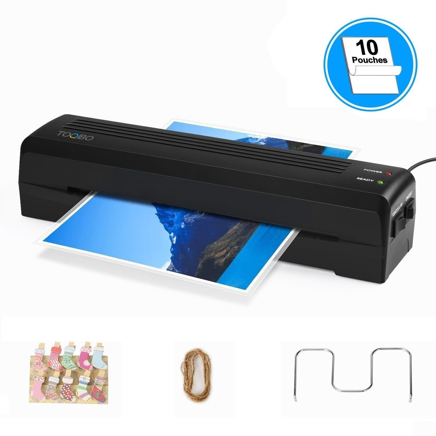 A4 A5 Laminator Thermal Laminator Machine 2 Rollers Support Both Hot & Cold Laminating with 10 Laminating Pouches Quick Warm-up Laminator