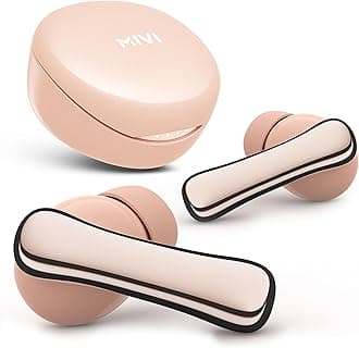 Mivi DuoPods A850 AI-ENC TWS with HDCalls Technology,13mm Rich Bass Drivers,50Hrs Playtime,Low Latency Gaming,Type C Fast Charging,Clear Audio Quality,Made in India Earbuds-Coral