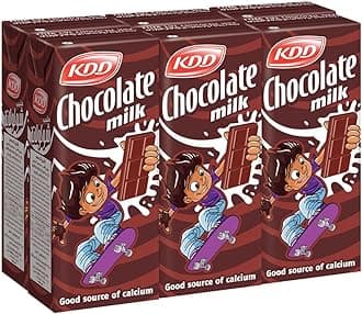 KDD Chocolate Milk, 100% Natural, Low Fat, 180 ML Pack of 6
