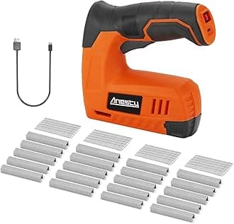 Cordless Staple Gun Nail Gun Tacker, Electric Stapler & Nailer 2 in 1, Electric Staple Gun with Rechargeable USB Charger for Upholstery DIY Includes 2000pcs 10mm Nails and 2000pcs 10mm Staples