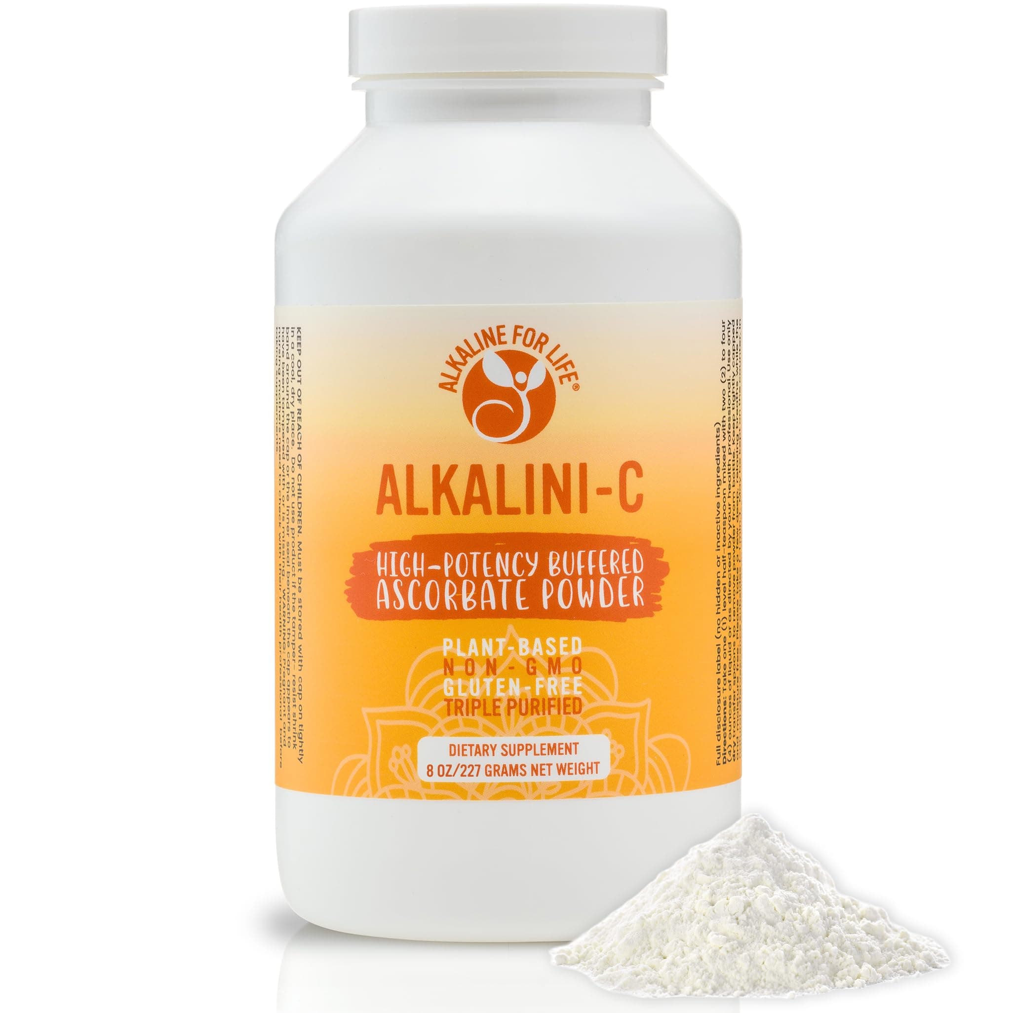 Alkaline for Life Alkalini-C Buffered Vitamin C Powder, L-Ascorbate Mineral Ascorbates with Calcium Magnesium Potassium and Zinc, Corn-Free Non-GMO Easy-Mix pH-Balanced Daily Wellness Support, 8 oz