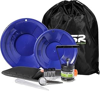ASR Outdoor Gold Panning Kit Gold Rush Prospecting Tools Accessories 10pc - Blue