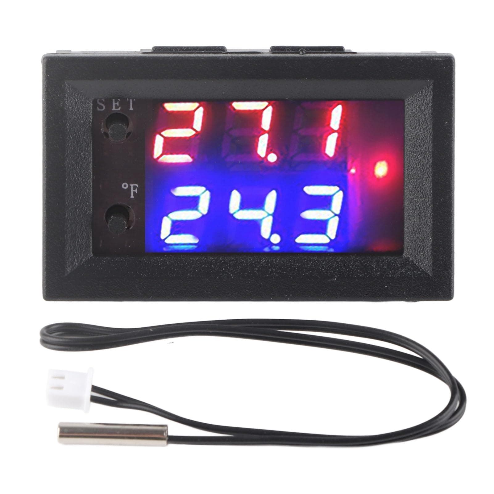 Digital Display Microcomputer Thermostat Temperature Controller Switch Temperature Sensor Microcomputer Thermostat for Air Conditioning System DC12V