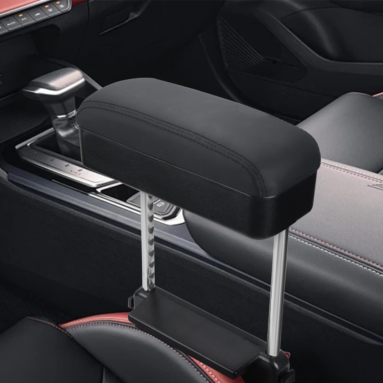 Car Armrest Storage Box Universal Armrest Extender Console Storage Case Center Armrest Adjustable Arm Relaxation Support Pad,Black