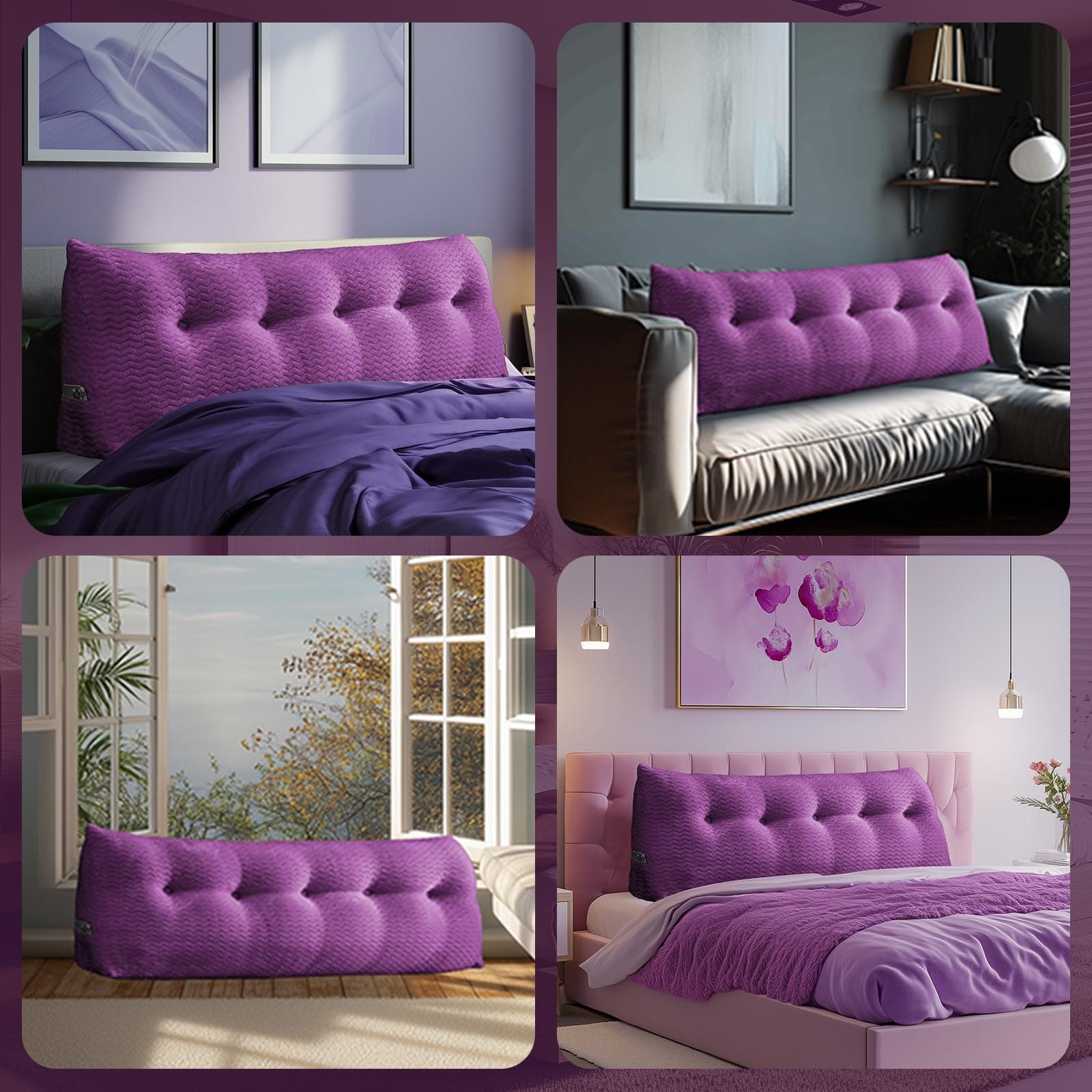 Large Bolster Triangular Headboard Wedge Backrest Positioning Support Bed Rest Reading Pillows Headboard Wedge Pillows for Day Bed with Removable Cover