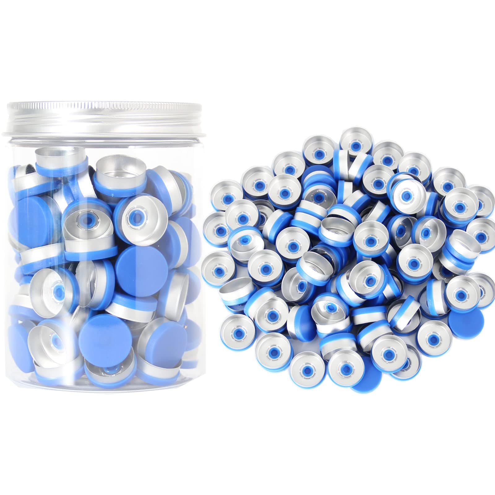 20mm Blue Flip Top Caps-100 Pcs Aluminum-Plastic Blue Caps