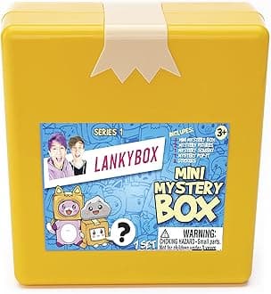 Mini Mystery Box, for The Biggest LankyBox Fans, 2 Mystery Figures, 1 Squishy Figure, a pop-it, and 3 Stickers