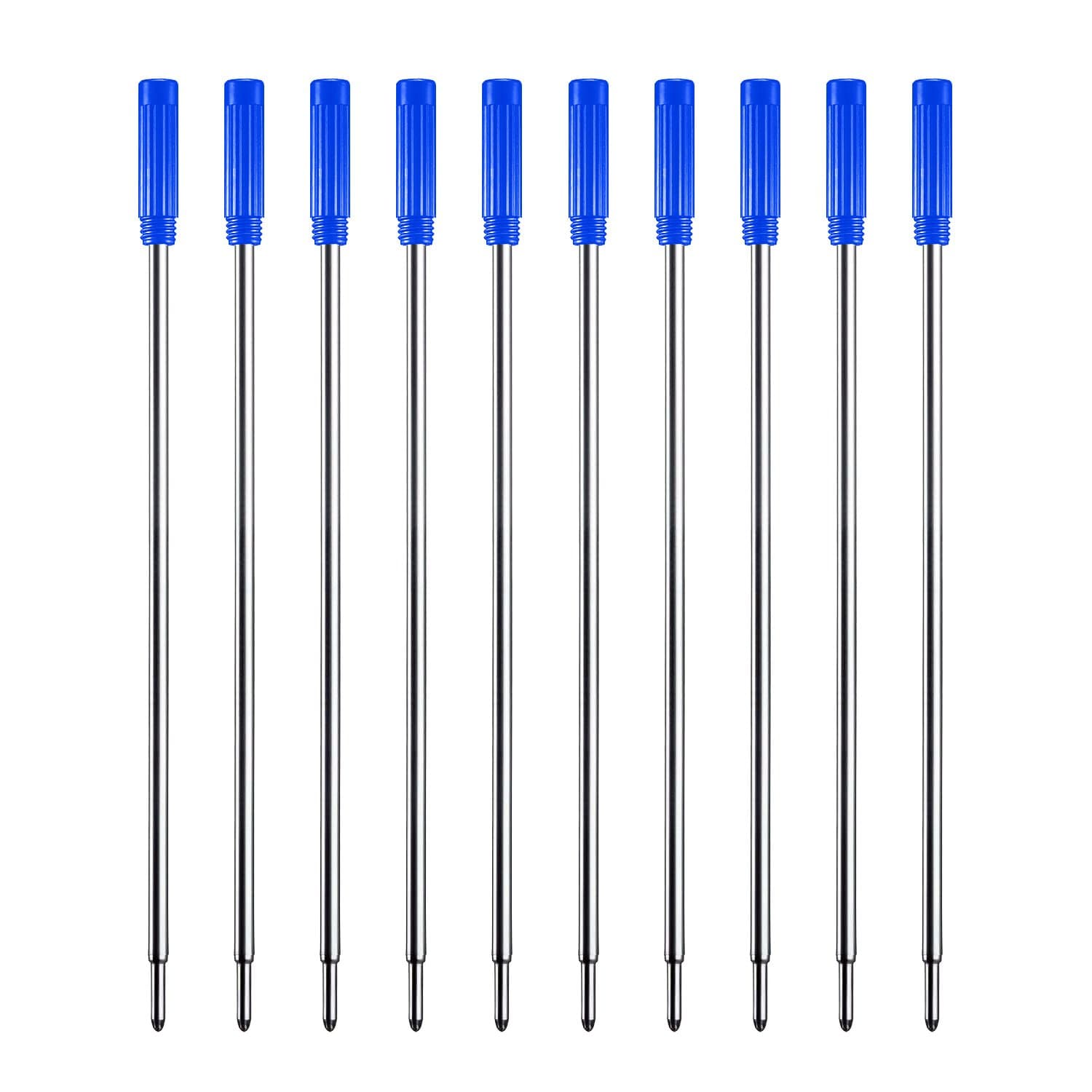Blue Ink Refills (10pcs), Replaceable Pens Refills, 1mm Medium Tip - Blue