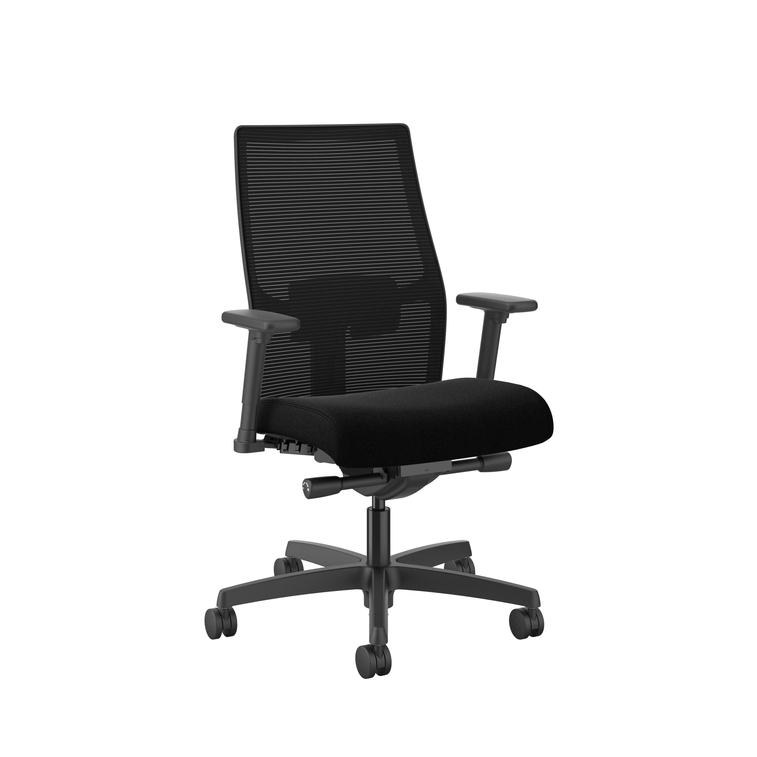 Ignition 2.0 Mid Back Task Chair, Advanced Synchro-Tilt Control, Office Chair with Lumbar Support, Height and Width Adjustable Arms, Black Frame, Black