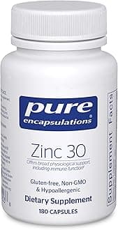 Pure Encapsulations Zinc 30 mg - Supplement for Immune System Support, Growth and Development, and Wound Healing* - with Zinc Picolinate 30 mg - 180 Capsules