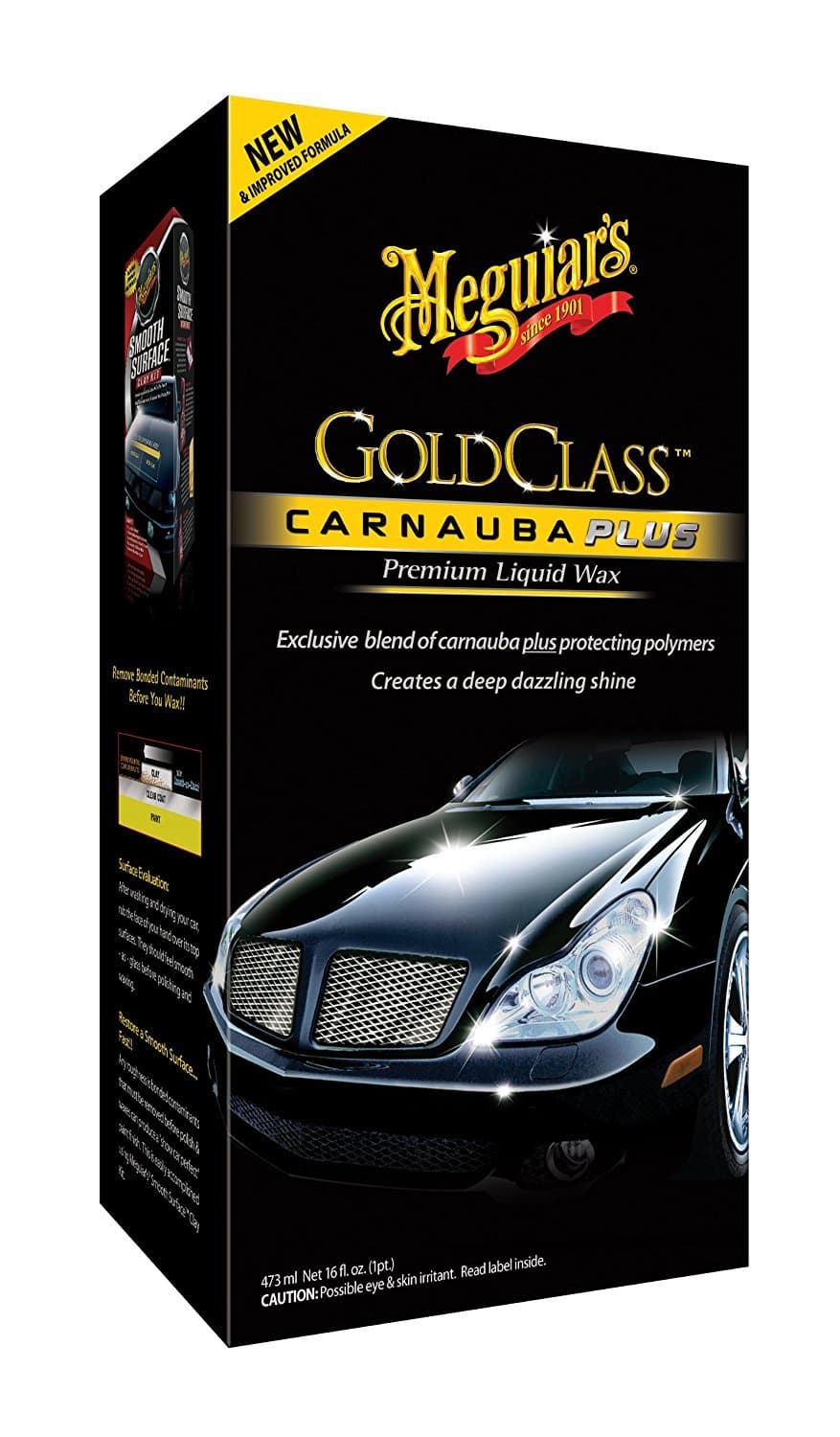 Meguiar's Gold Class Carnauba Plus Premium Liquid Wax Kit, Car Detailing Kit with a Pure Carnauba Wax Blend and a Foam Applicator Pad for Keeping Glossy Paint Protected Like a Pro, 16 Oz Bottle