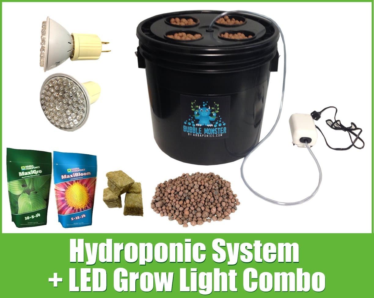 4 Site Hydroponic System LED Combo - Complete Grow System - DWC Hydroponic Kit