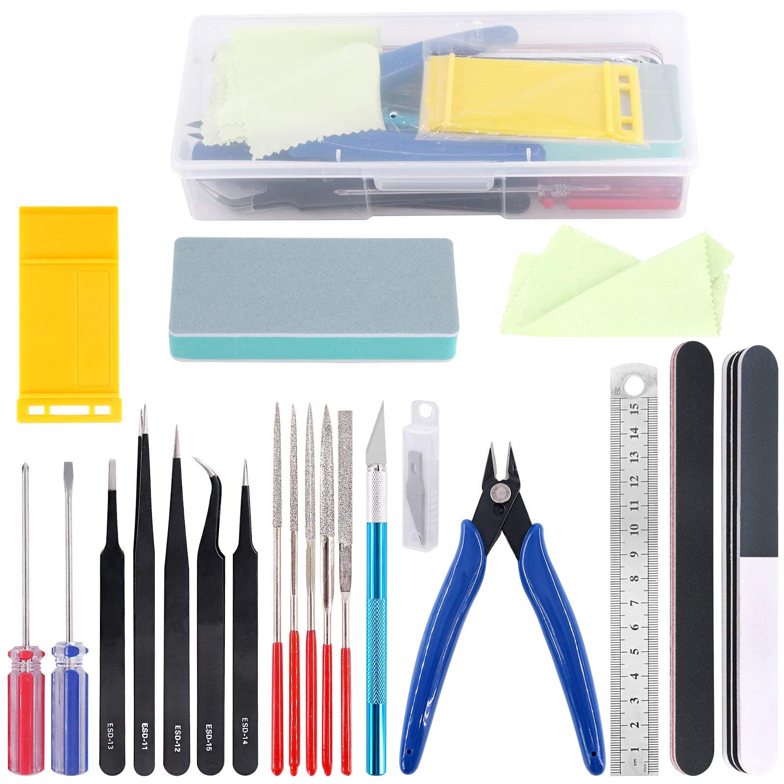 21Pcs Modeler Basic Tools Craft Set Hobby Building Tools Kit for Gundam Car Model Building